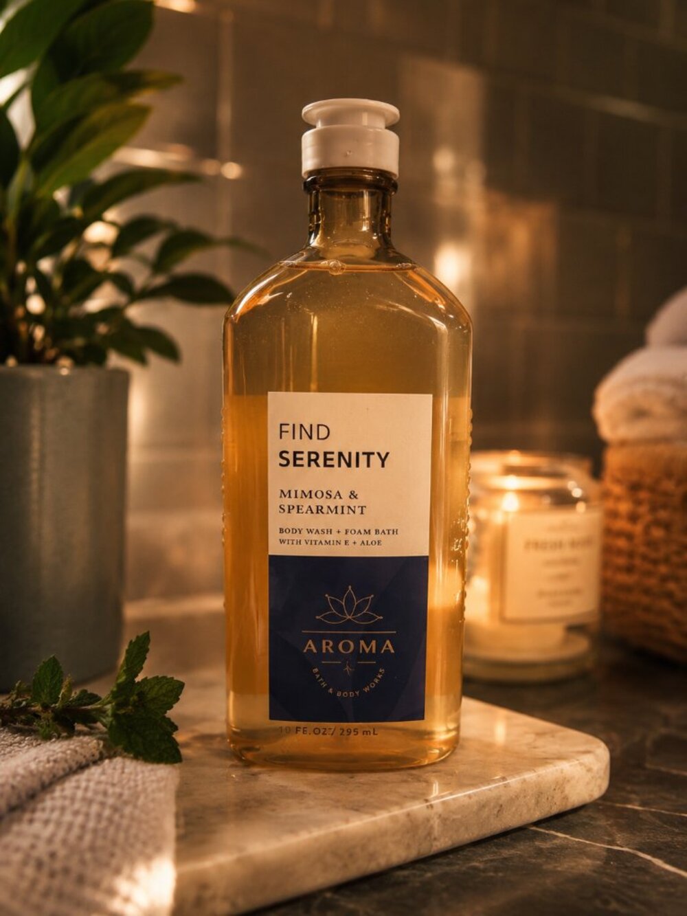Bath & Body Works Find Serenity Mimosa & Spearmint Body Wash Foam Bath 10 fl Oz